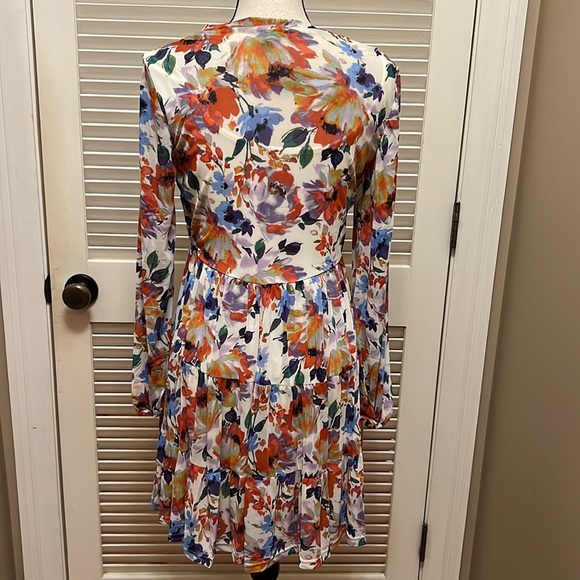 Love by Design Catherine Long Sleeve Mesh Babydoll Dress in Paint Flowers Size M - Picture 13 of 17